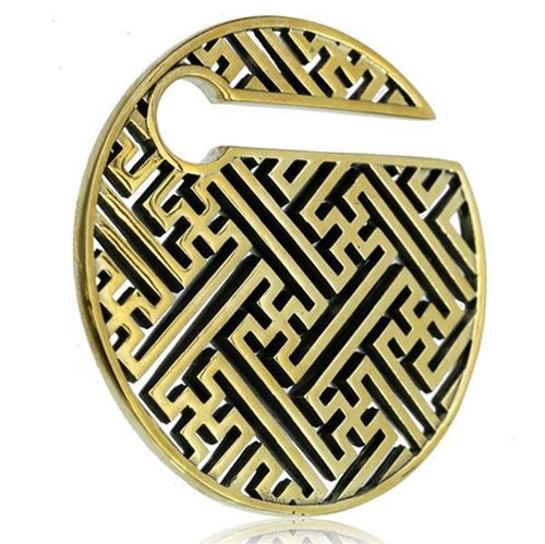 Piercing 38g Ohrgewicht Brass gold 8mm Kreis Labyrinth - chic - net.de