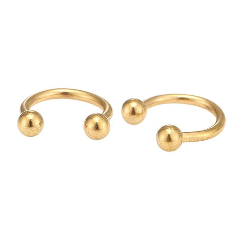 Piercing Circular Barbell mit Kugeln in goldener Farbe aus Edelstahl Hufeisen - chic - net.de