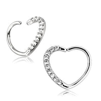 Load image into Gallery viewer, Piercing Edelstahl Ring für Nase Ohr Kristall Herz - chic - net.de
