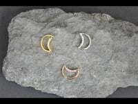 Load image into Gallery viewer, Piercing Edelstahl Ring für Nase Ohr Kristall Sichel - chic - net.de
