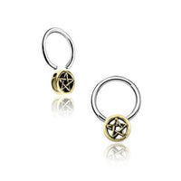 Load image into Gallery viewer, Piercing Klemmkugel Ring Brass Edelstahl Pentagramm - chic - net.de

