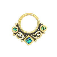 Load image into Gallery viewer, Piercing Ring Brass Kreise Raute Septum Ohrring - chic - net.de
