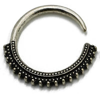 Load image into Gallery viewer, Piercing White Brass Hoop silber 3mm Creole Punkte Hook - chic - net.de
