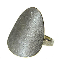 Load image into Gallery viewer, Ring 925 Silber Plektrum gekratzt gebürstet verstellbar - chic - net.de
