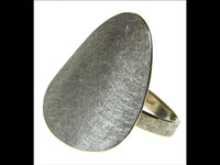 Load image into Gallery viewer, Ring 925 Silber Plektrum gekratzt gebürstet verstellbar - chic - net.de
