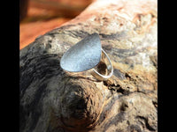 Load image into Gallery viewer, Ring 925 Silber Plektrum gekratzt gebürstet verstellbar - chic - net.de
