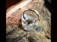 Load image into Gallery viewer, Ring 925 Silber Plektrum gekratzt gebürstet verstellbar - chic - net.de
