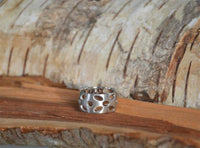 Load image into Gallery viewer, Ring Lochmuster Kreise Ellipsen 925er Sterling Silber - chic - net.de
