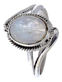 Load image into Gallery viewer, Ring Mondstein Seil Bögen Kugeln oval 925 Silber - chic - net.de

