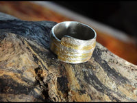 Load image into Gallery viewer, Ring Silber 925 vergoldet gebürstet Bänder Bandring - chic - net.de
