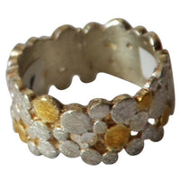 Load image into Gallery viewer, Ring vergoldet 925 Sterlingsilber Bandring Kreise - chic - net.de
