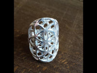Load image into Gallery viewer, Ringe Blume des Lebens doppelt White Brass versilbert Silber Tribal Schmuck - chic - net.de
