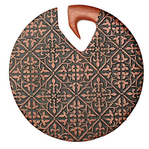 Saba - Holz Ohr Gewicht filigran Muster 8mm Ear Weights - chic - net.de