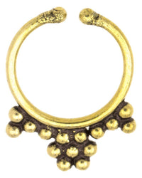 Load image into Gallery viewer, Septum Fake Piercing Nasenringe Blume Spitzen Messing goldfarben antik exotisch - chic - net.de
