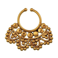 Load image into Gallery viewer, Septum Fake Piercing Nasenringe Kreise Bögen breit Messing golden nickelfrei antik - chic - net.de
