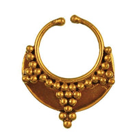 Load image into Gallery viewer, Septum Fake Piercing Nasenringe Sichel Spitzen Messing golden nickelfrei antik - chic - net.de
