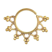 Load image into Gallery viewer, Septum Piercing Nasenringe Bögen Dreiecke Messing Tribal goldfarben nickelfrei antik exotisch Ohrring - chic - net.de
