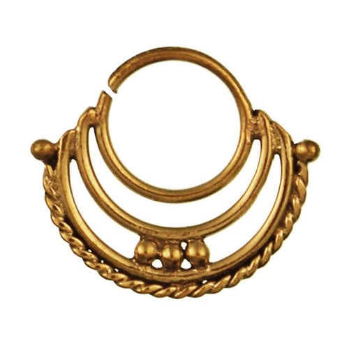 Septum Piercing Nasenringe große Bögen Seil Messing 1 mm golden antik Ohrring exotisch - chic - net.de