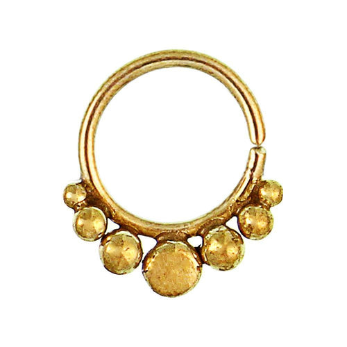 Septum Piercing Nasenringe Kreis Kugeln Messing Tribal goldfarben nickelfrei antik Ohrring - chic - net.de