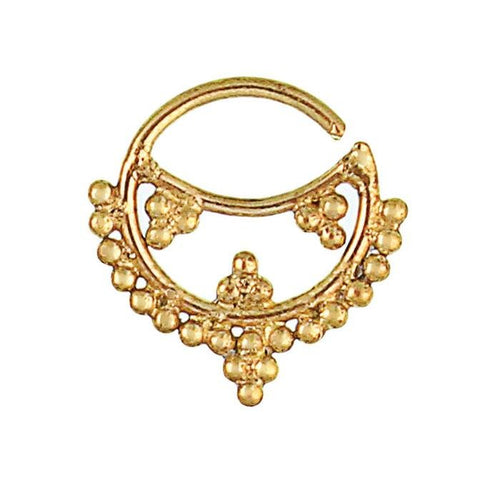 Septum Piercing Nasenringe Punkte Sichel Spitzen Messing Tribal goldfarben nickelfrei antik Ohrring - chic - net.de