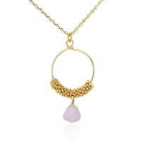 Load image into Gallery viewer, Set Kette Ohrringe 18 karat vergoldet lila Stein Ringe Blumen nickelfrei facettiert gold - chic - net.de
