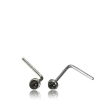 Cargar imagen en el visor de la galería, Silber Nasenstecker 0,8 mm Nostril Amethyst rund L - Form Nasenpiercing - chic - net.de
