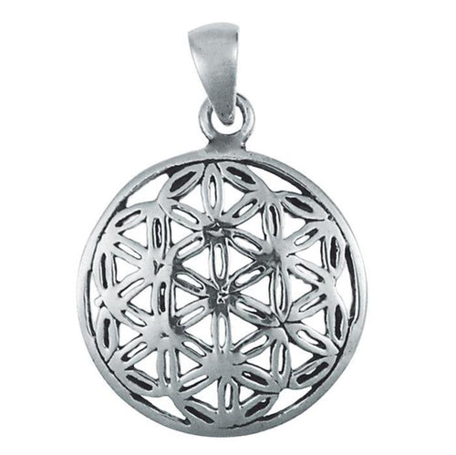 Silberanhänger 16 mm Blume des Lebens Anhänger 925er Sterling Silber glänzend - chic - net.de