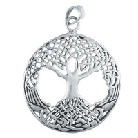 Cargar imagen en el visor de la galería, Silberanhänger 23 mm Baum des Lebens Anhänger 925er Sterling Silber glänzend - chic - net.de
