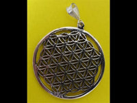 Cargar imagen en el visor de la galería, Silberanhänger 30 mm Blume des Lebens Anhänger Sterling 925er Silber glänzend - chic - net.de
