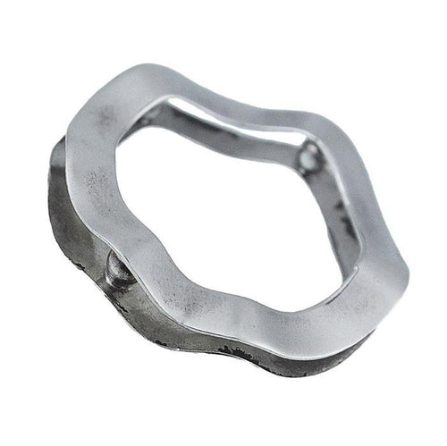 Silberanhänger Doppel Ring wellig Anhänger Sterling Silber 925er nickelfrei - chic - net.de