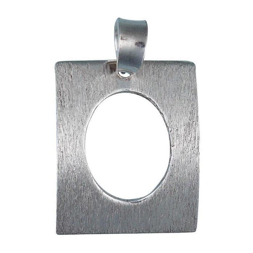 Silberanhänger Rechteck gewölbt oval gebürstet nickelfrei Anhänger Sterling 925 Silber - chic - net.de