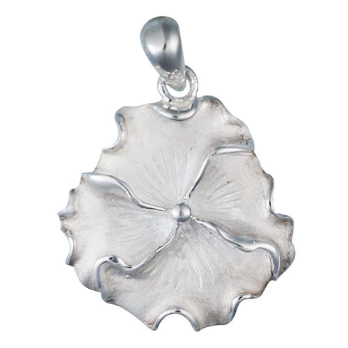 Silberanhänger wellig weiß Blume Rillen nickelfrei Anhänger Sterling 925 Silber - chic - net.de