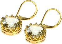 Load image into Gallery viewer, Silberohrringe Krone rund Zitronenquarz facettiert 1 micron vergoldet 925er Sterling Silber 10 mm - chic - net.de
