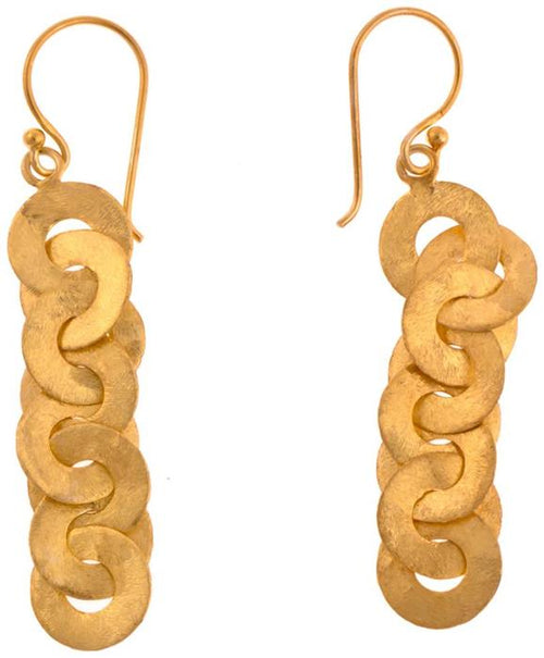 Silberohrringe vergoldet verschlungene Ringe lang 925er Sterling Silber Gold Ohrringe - chic - net.de