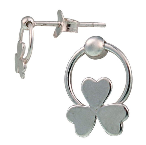 Silberohrstecker Ohrstecker Ohrringe Unisex 925er Sterling Silber Ring Klee Blatt - chic - net.de