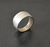 Load image into Gallery viewer, Silberring 925 Sterlingsilber Bandring Linien 10mm - chic - net.de
