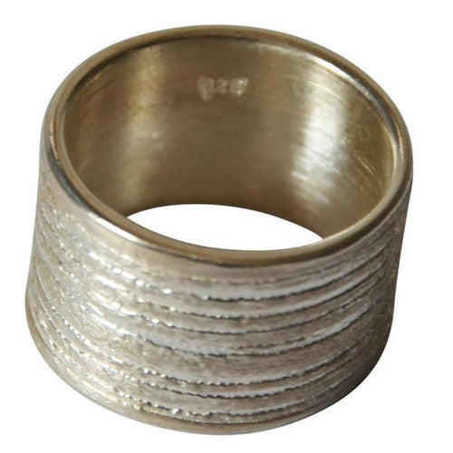 Silberring 925 Sterlingsilber Bandring Linien 13mm - chic - net.de