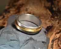 Load image into Gallery viewer, Silberring 925 Sterlingsilber vergoldet gebürstet Ring 7mm - chic - net.de
