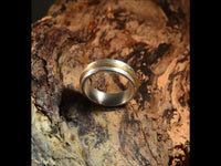 Load image into Gallery viewer, Silberring 925 Sterlingsilber vergoldet gebürstet Ring 7mm - chic - net.de
