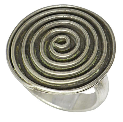 Silberring Aufsatz Platte Strudel 925er Sterling Silber Silberschmuck Damen Ringe - chic - net.de