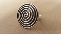 Load image into Gallery viewer, Silberring Aufsatz Platte Strudel 925er Sterling Silber Silberschmuck Damen Ringe - chic - net.de
