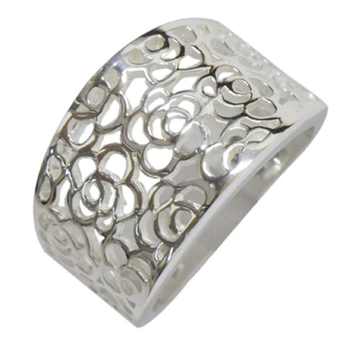 Silberring filigran Blumen Muster Band Ring 925er Sterling Silber Damen Schmuck Ringe - chic - net.de