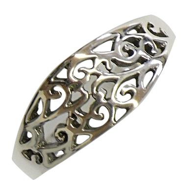 Silberring filigran Ellipse Ornamente Ring 925er Sterling Silber Damen Schmuck Silberringe - chic - net.de