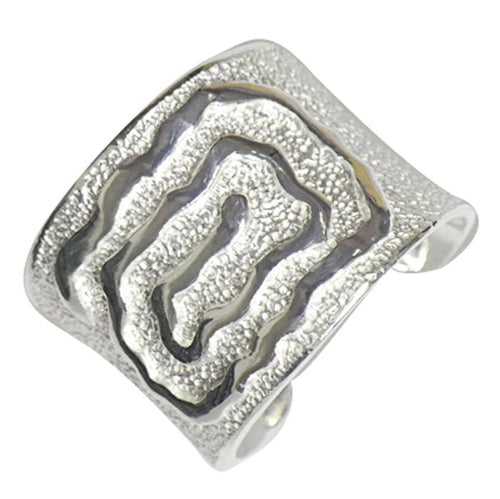 Silberring hell oxidiert offen Spirale eckig 925er Sterling Silber Damen Silberschmuck Ringe - chic - net.de