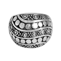 Load image into Gallery viewer, Silberring massiv dunkel oxidiert breit gemustert aus 925er Sterling Silber Damen Ringe - chic - net.de
