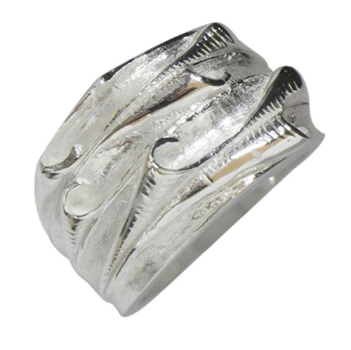 Silberring massiv hell oxidiert gerollt Einkerbungen 925er Sterling Silber Damen Ringe - chic - net.de