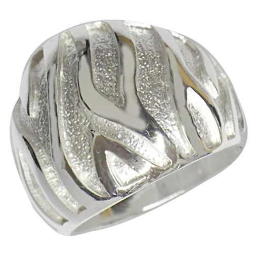 Silberring massiv hell oxidiert Wellen 925er Sterling Silber Damen Silberschmuck Ringe - chic - net.de