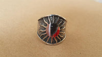 Load image into Gallery viewer, Silberring massiv Sonne dunkel oxidiert 925er Sterling Silber Damen Ringe Silberschmuck - chic - net.de
