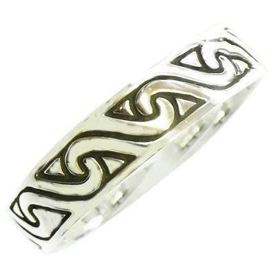 Silberring Muster Wellen dunkel oxidiert 925er Sterling Silber Damen Silberschmuck Ringe - chic - net.de