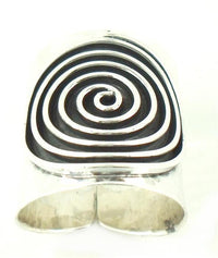 Load image into Gallery viewer, Silberring offen verstellbar schwarz Spirale Band Ring 925er Sterling Silber gehämmert Schmuck Ringe - chic - net.de
